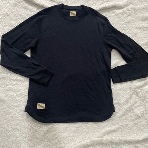 Tracksmith grey and black Long Sleeve Tee
